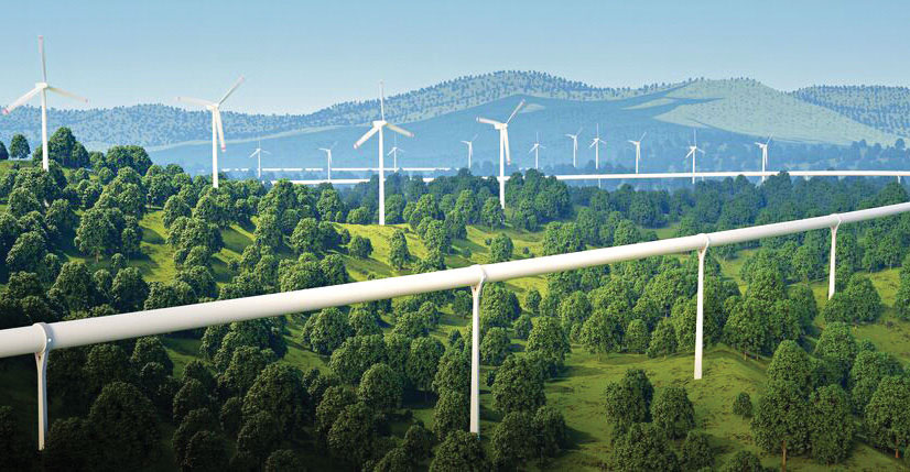 Renewable energy and green landscape