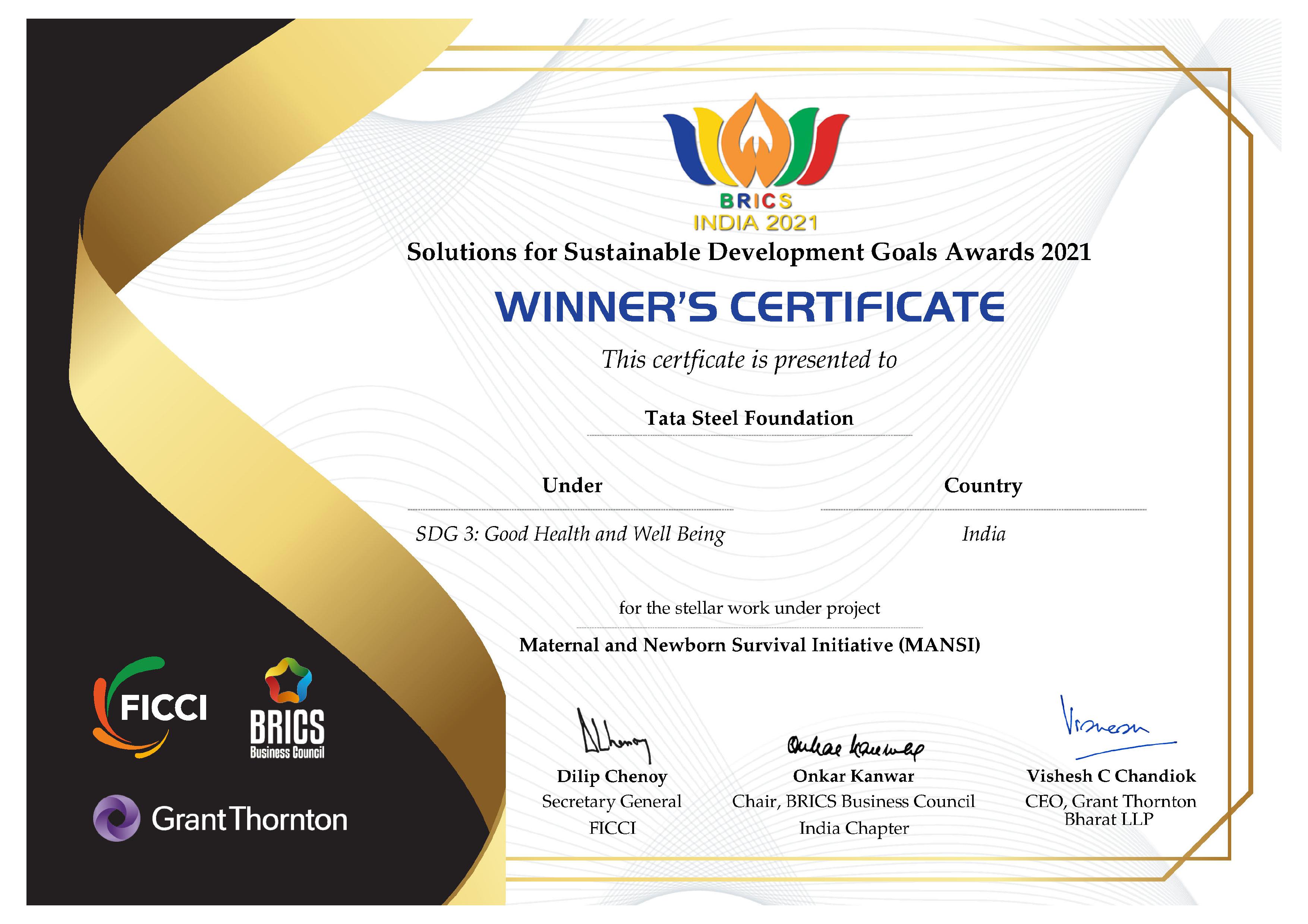 Tata Steel bags Global Safety Award by Energy Foundation