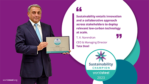 Tata Steel recognised by worldsteel as 2023 Steel Sustainability Champion  for the sixth consecutive year